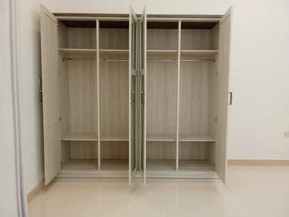 Home Center Complete King Bedroom Suite | Mirror Wardrobe & Dressing Table | 5 - Piece Set, 180x200cm - althahanifurniture