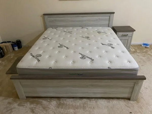 Home Center Complete King Bedroom Suite | Mirror Wardrobe & Dressing Table | 5 - Piece Set, 180x200cm - althahanifurniture