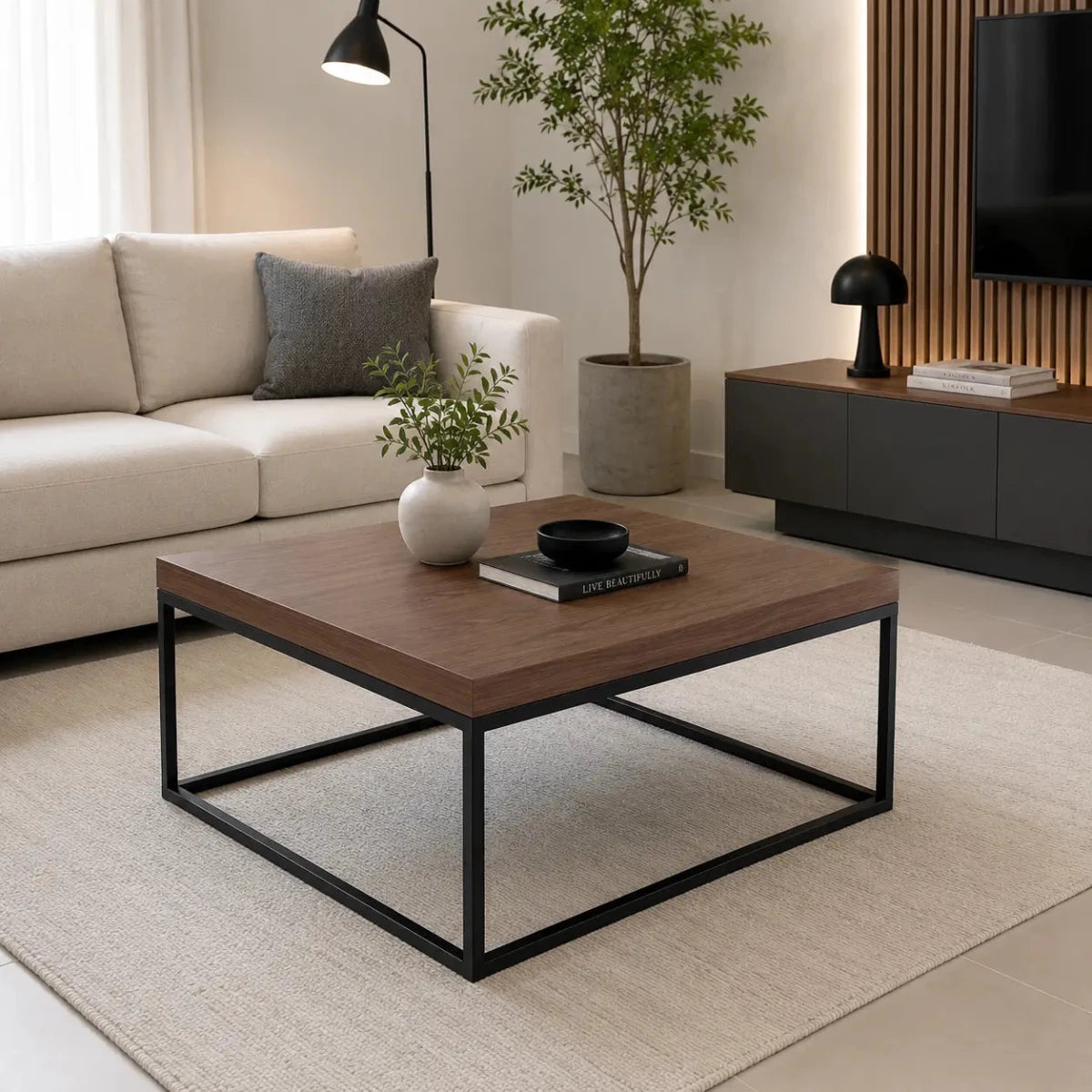 Home Center Countryside Coffee Table | Square - used 5 months - Al Thahani Furniture