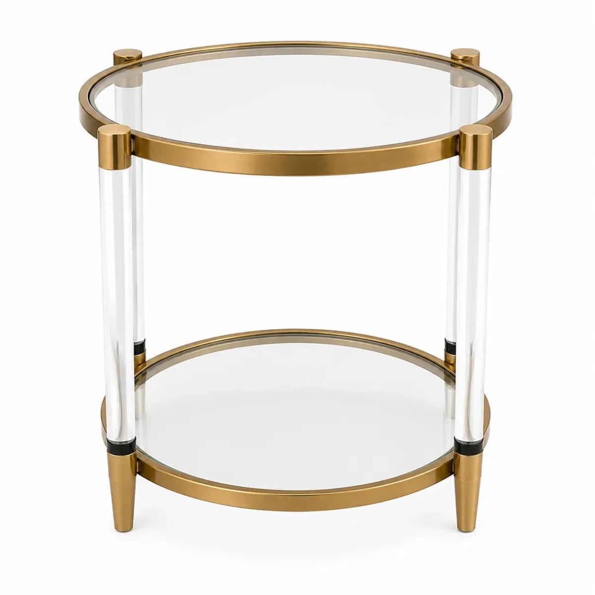 Home Center Delaney Glass Top End Table | Gold Metal - used 3 months - Al Thahani Furniture