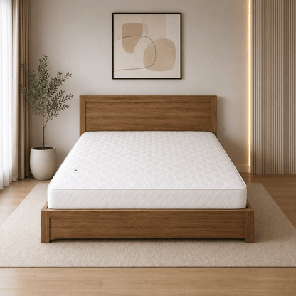 Home Center King Bed Set | Warm Wood & White Finish without mattress - used - 10 months - Al Thahani Furniture