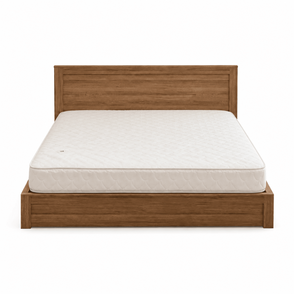 Home Center King Bed Set | Warm Wood & White Finish without mattress - used - 10 months - Al Thahani Furniture