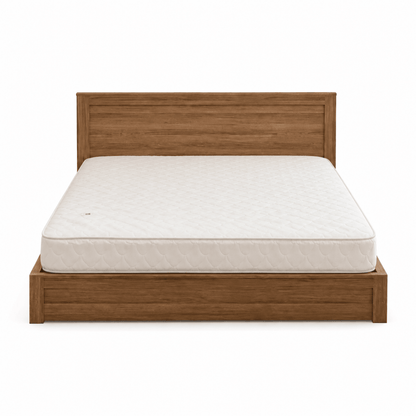 Home Center King Bed Set | Warm Wood & White Finish without mattress - used - 10 months - Al Thahani Furniture