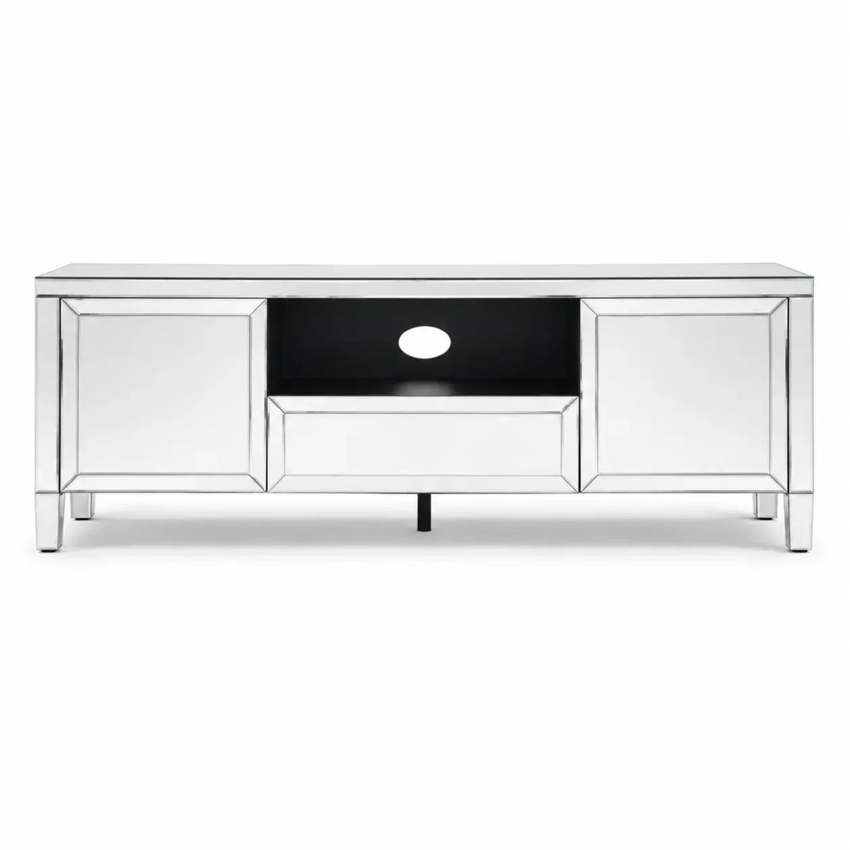 Home Center Majestic TV Unit | Glam-Style Mirrored - used 4 months - Al Thahani Furniture