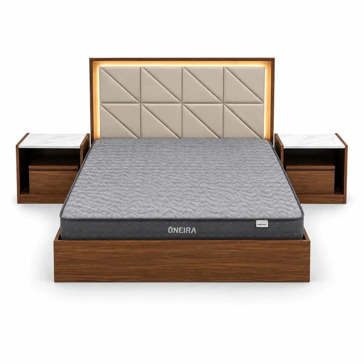 Home Center Modern Bed Set with Mattress 180x200cm - used 8 months - Al Thahani Furniture