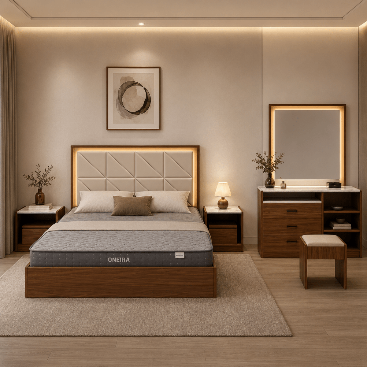 Home Center Modern Bed Set without Mattress 180x200cm - used 8 months - Al Thahani Furniture