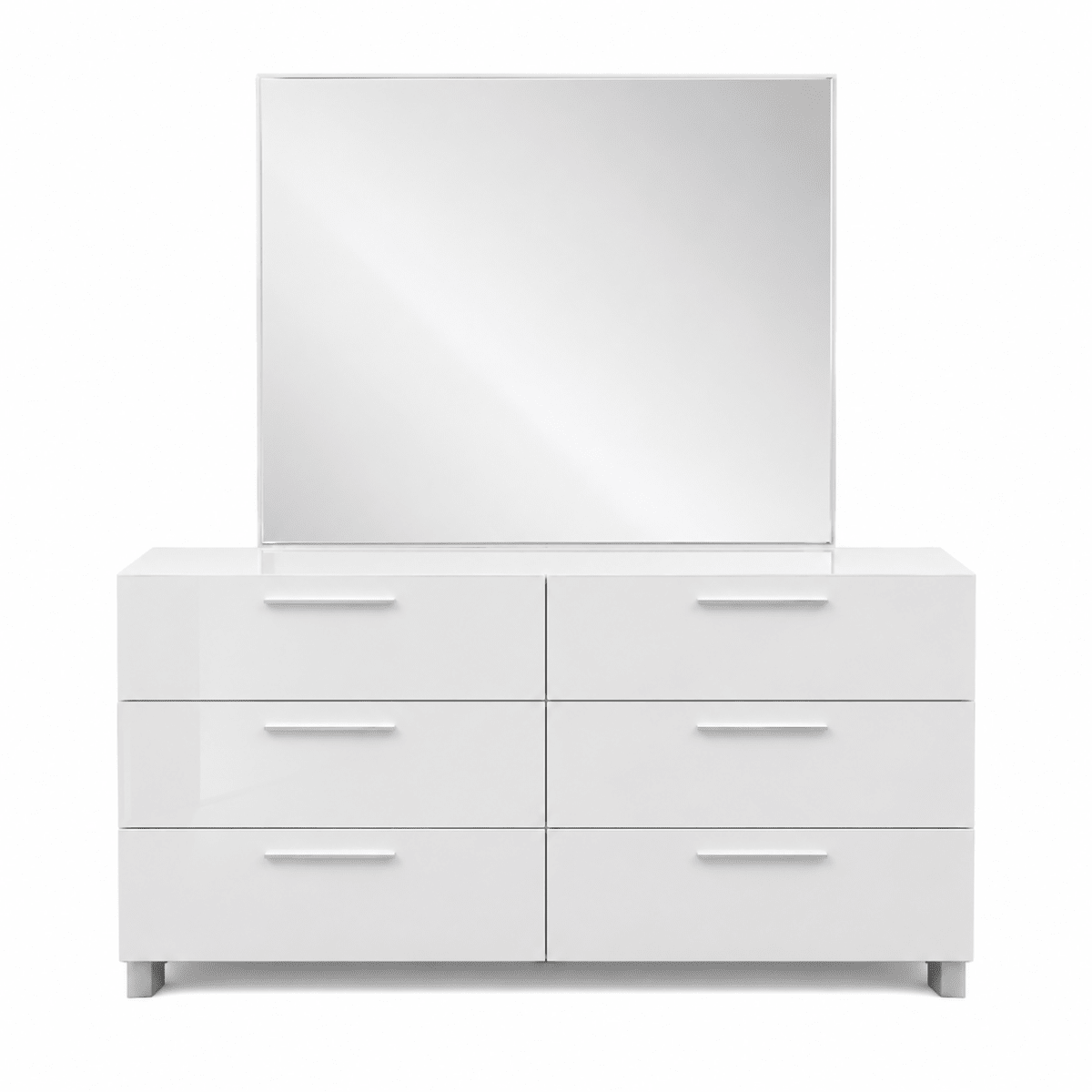 Home Center Next 6-Drawer Dresser with Mirror - used 8 months - Al Thahani Furniture