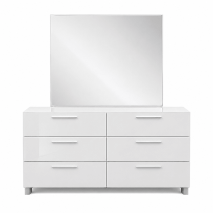 Home Center Next 6-Drawer Dresser with Mirror - used 8 months - Al Thahani Furniture