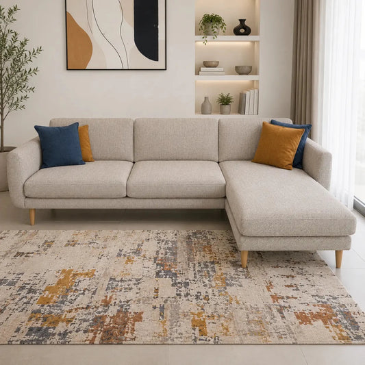 Home Center Rosetta 3-Seater Fabric Right Corner Sofa - used 7 months - Al Thahani Furniture