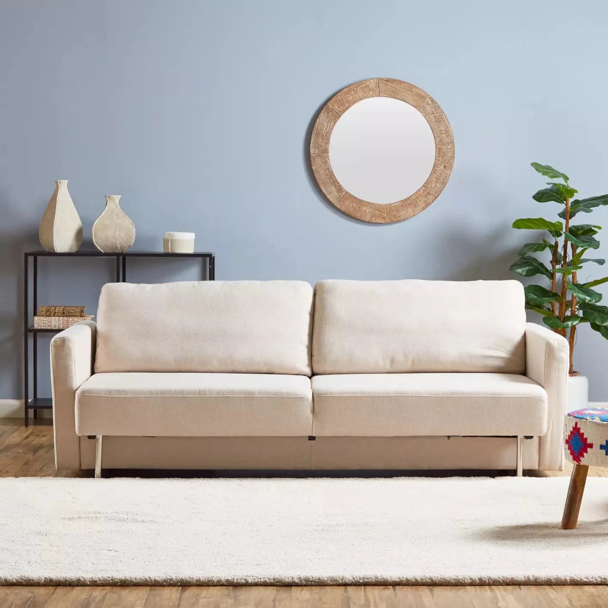 Home Center Zell 3-Seater Fabric Sofa Bed with Storage - used 5 months - Al Thahani Furniture