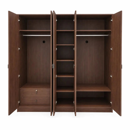 Home Center Zen 5-Door Wardrobe with 2 Drawers | Mirrored Door - used 6 months - Al Thahani Furniture
