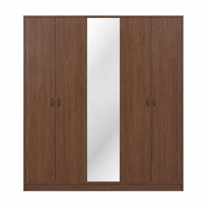 Home Center Zen 5-Door Wardrobe with 2 Drawers | Mirrored Door - used 6 months - Al Thahani Furniture
