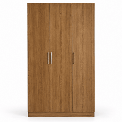 Home Centre 3-Door Wooden Wardrobe with Hanging Rails & Shelves – Natural Oak Brown - Al Thahani Furniture