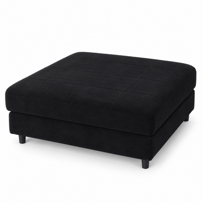 Home Centre 3-Seater Fabric Corner Sofa with Chaise & Matching Ottoman – Dark Charcoal - Al Thahani Furniture