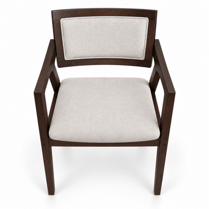 Home Centre 6-Seater Wooden Dining Set – Dark Walnut & Beige - Al Thahani Furniture