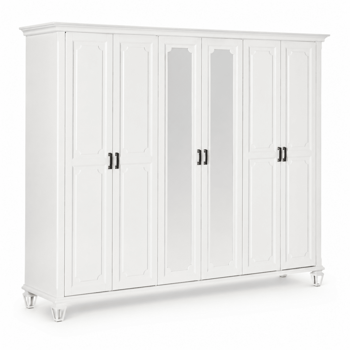 Home Centre Aaliyah 6-Door Mirrored Wardrobe – White - Al Thahani Furniture
