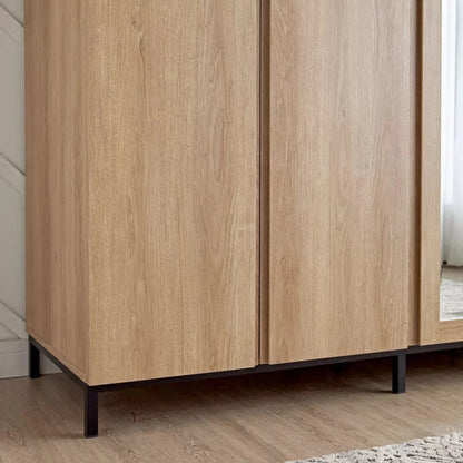 Home Centre Anders 5-Door Wardrobe with Mirror | Oak - Al Thahani Furniture