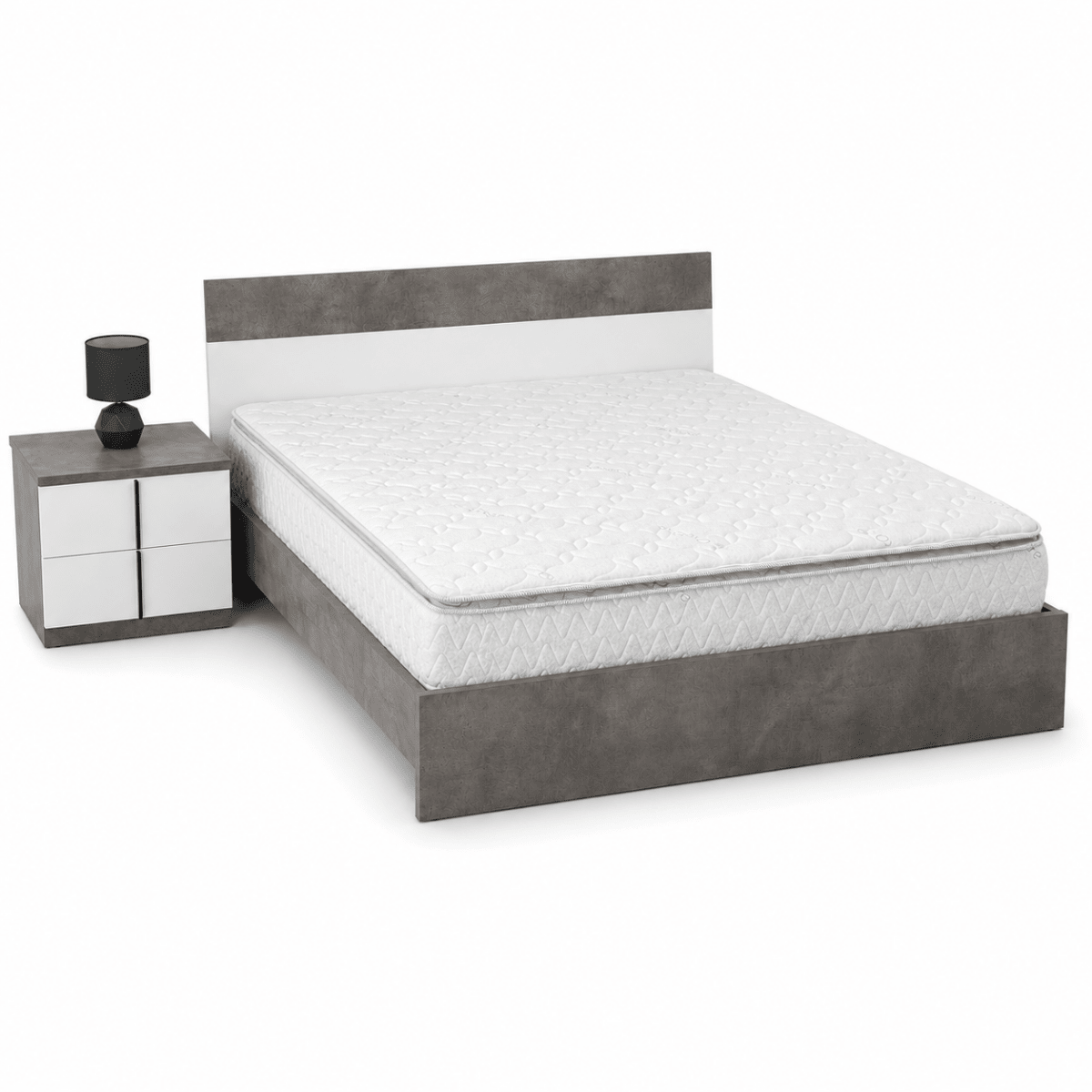 Home Centre Audace 5-Piece King Bedroom Set with Mattress – Oak/Grey – 180 × 200 cm - Al Thahani Furniture