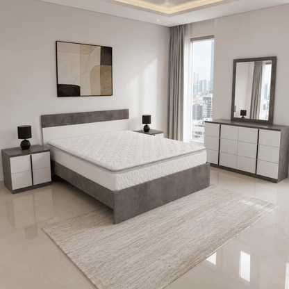 Home Centre Audace 5-Piece King Bedroom Set with Mattress – Oak/Grey – 180 × 200 cm - Al Thahani Furniture