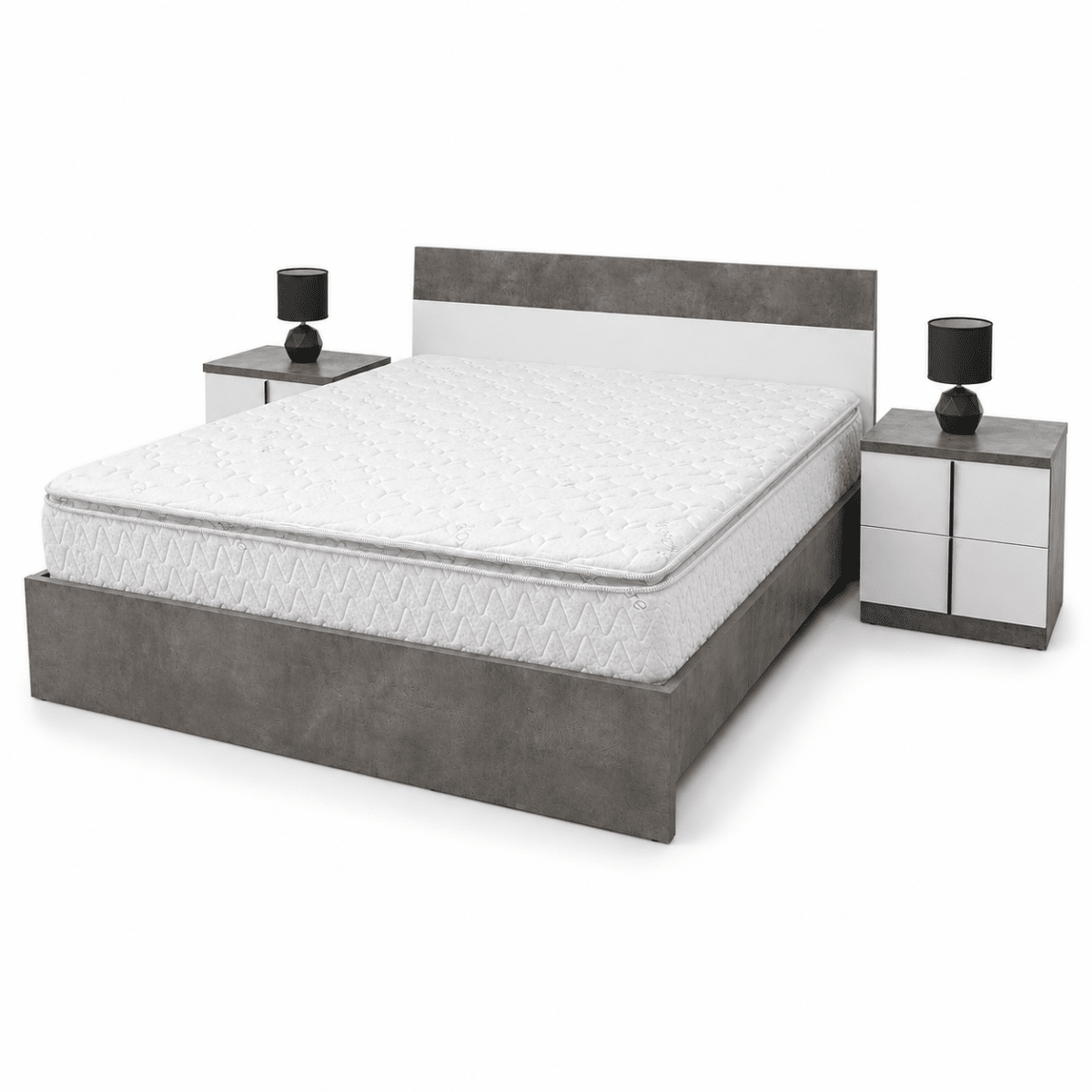 Home Centre Audace 5-Piece King Bedroom Set with Mattress – Oak/Grey – 180 × 200 cm - Al Thahani Furniture