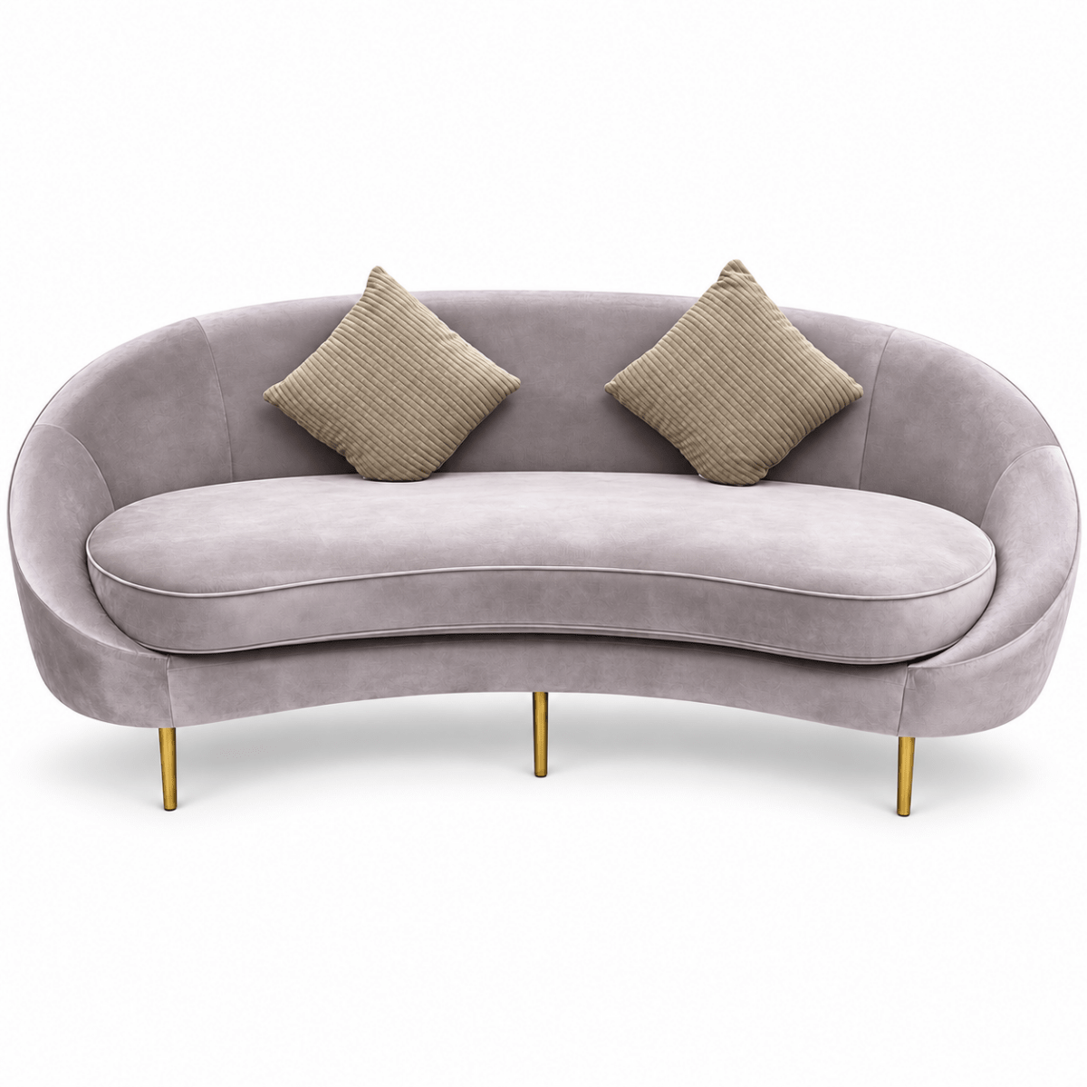 Home Centre Aurelia Curved 3-Seater Sofa – 220 cm – Soft Mauve - Al Thahani Furniture