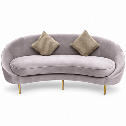 Home Centre Aurelia Curved 3-Seater Sofa – 220 cm – Soft Mauve - Al Thahani Furniture