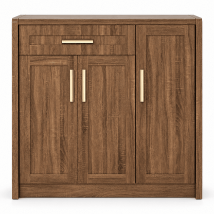 Home Centre BP Saturn 3-Door Shoe Cabinet with Drawer – Brown – 120 × 39.5 × 120 cm - Al Thahani Furniture