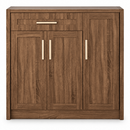 Home Centre BP Saturn 3-Door Shoe Cabinet with Drawer – Brown – 120 × 39.5 × 120 cm - Al Thahani Furniture