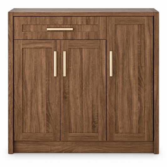 Home Centre BP Saturn 3-Door Shoe Cabinet with Drawer – Brown – 120 × 39.5 × 120 cm - Al Thahani Furniture