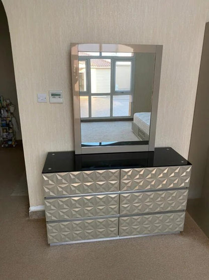 Home Centre Complete King Bedroom Suite | Beige & Brown | 6 - Piece Set, 180x200cm - althahanifurniture