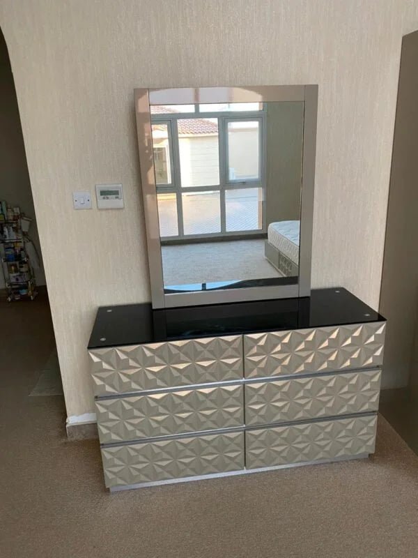 Home Centre Complete King Bedroom Suite | Beige & Brown | 6 - Piece Set, 180x200cm - althahanifurniture