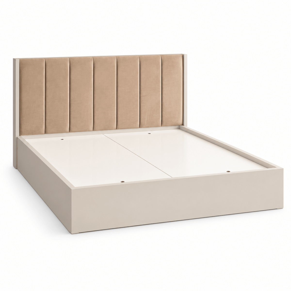 Home Centre Dante 7-Piece King Bedroom Set with 5-Door Wardrobe & Mattress – 180 × 200 cm – Beige & Camel - Al Thahani Furniture