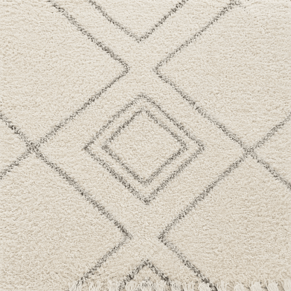 Home Centre Diamant Tufted Berber Shaggy Rug – Black/White – 200 × 290 cm - Al Thahani Furniture