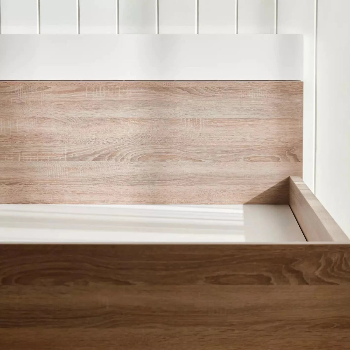 Home Centre Dublin Single Bed with Mattress – 120 × 200 cm – White & Oak - Al Thahani Furniture