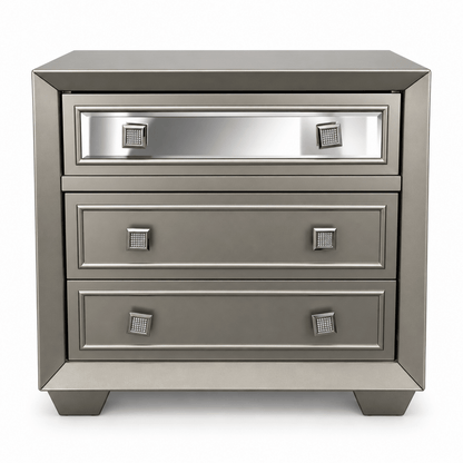 Home Centre Eleanor King Bedroom Set with 6-Door Mirrored Wardrobe & Mattress – Metallic Grey – 180 × 210 cm - Al Thahani Furniture