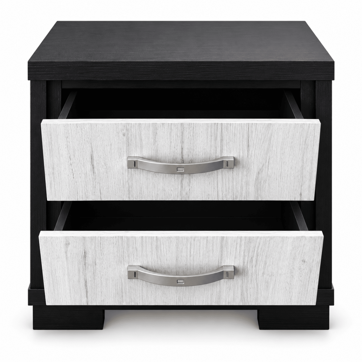Home Centre Elements King Bed with 2 Drawer Storage – 180 × 200 cm – Black & Natural - Al Thahani Furniture