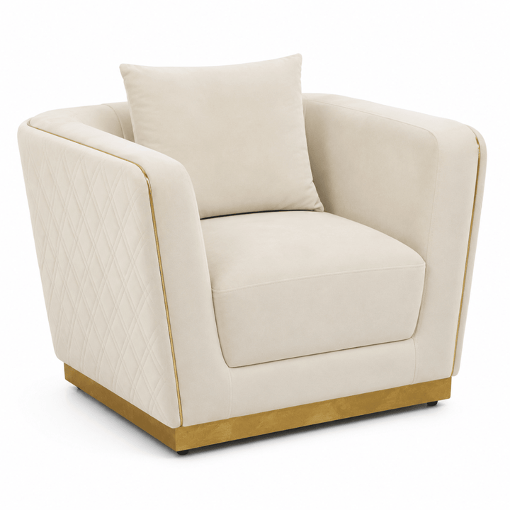 Home Centre Griffin Velvet Armchair – Beige – 100 × 86 × 69 cm
