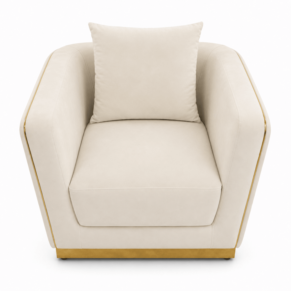 Home Centre Griffin Velvet Armchair – Beige – 100 × 86 × 69 cm - Al Thahani Furniture
