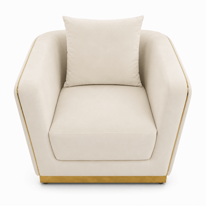 Home Centre Griffin Velvet Armchair – Beige – 100 × 86 × 69 cm - Al Thahani Furniture