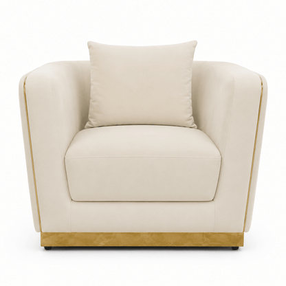 Home Centre Griffin Velvet Armchair – Beige – 100 × 86 × 69 cm - Al Thahani Furniture