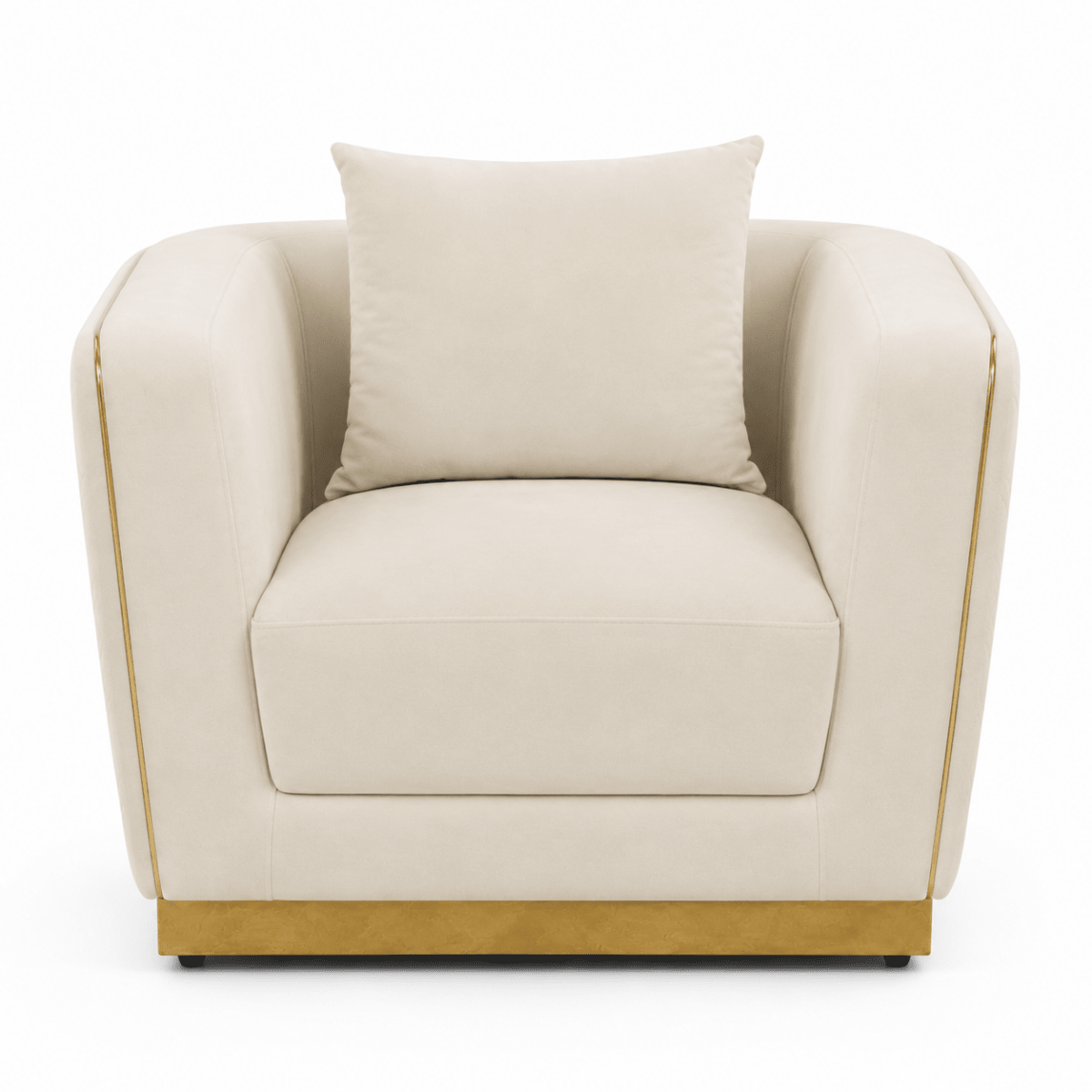 Home Centre Griffin Velvet Armchair – Beige – 100 × 86 × 69 cm - Al Thahani Furniture