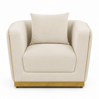 Home Centre Griffin Velvet Armchair – Beige – 100 × 86 × 69 cm - Al Thahani Furniture