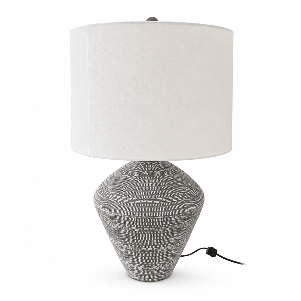 Home Centre Hymnia Ceramic Table Lamp | Black & White | 50 cm - Al Thahani Furniture