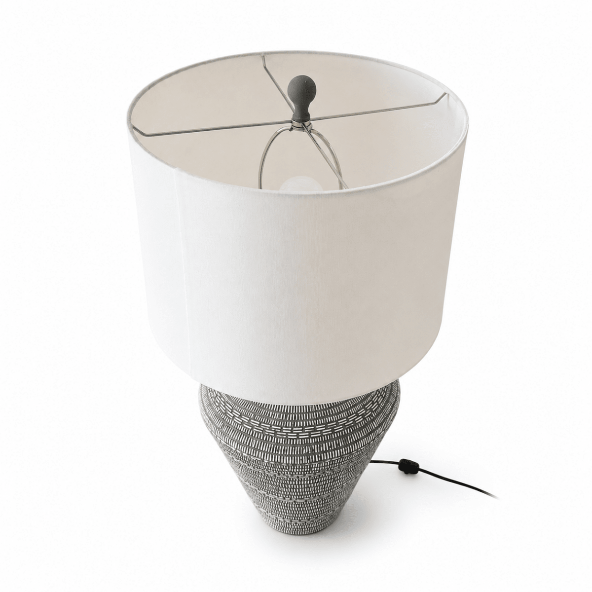 Home Centre Hymnia Ceramic Table Lamp | Black & White | 50 cm - Al Thahani Furniture