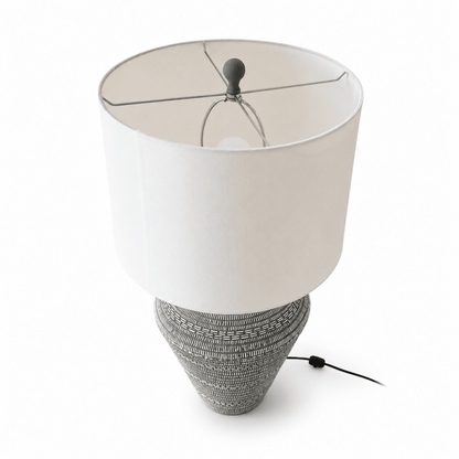 Home Centre Hymnia Ceramic Table Lamp | Black & White | 50 cm - Al Thahani Furniture