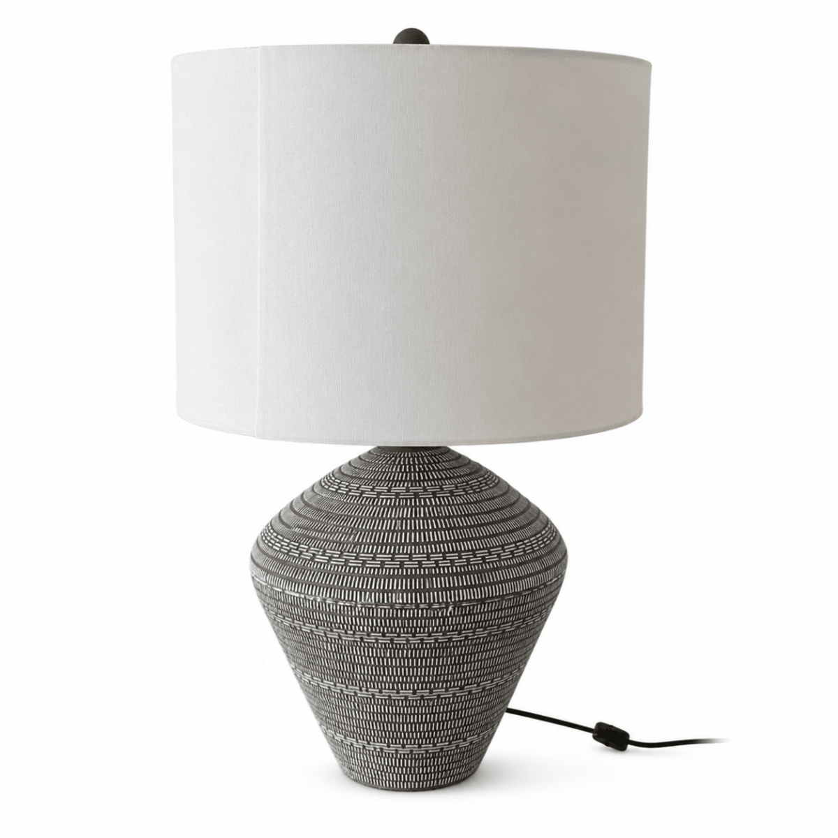Home Centre Hymnia Ceramic Table Lamp | Black & White | 50 cm - Al Thahani Furniture