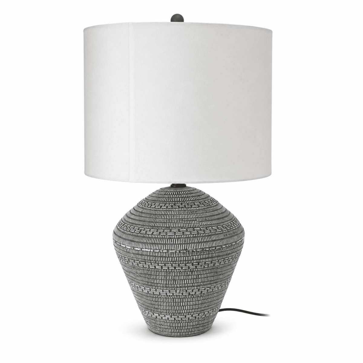Home Centre Hymnia Ceramic Table Lamp | Black & White | 50 cm - Al Thahani Furniture