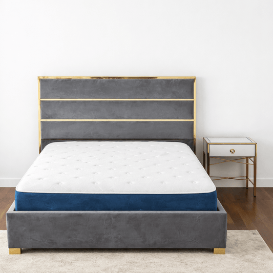 Home Centre King Bed & Dressing Set – Glass & Wood Finish – 3 - Piece Suite – 180x200 cm - althahanifurniture