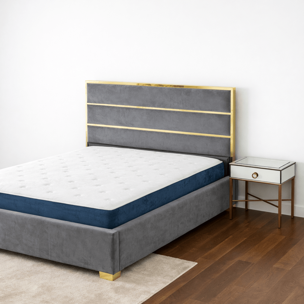 Home Centre King Bed & Dressing Set – Glass & Wood Finish – 3 - Piece Suite – 180x200 cm - althahanifurniture