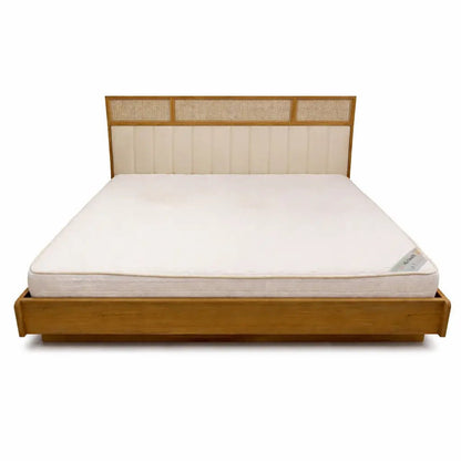 Home Centre King Bed & Mattress Set – Upholstered Headboard & Wood Base – 180x200 cm - althahanifurniture